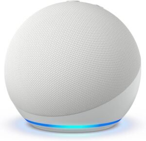 Close-up view of the Amazon Echo Dot smart speaker